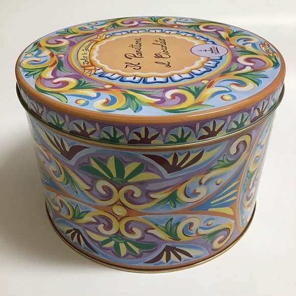 Dolce & Gabbana Tin Made In Italy EMPTY Fiasconaro Panettone LARGE 10” Storage - Picture 10 of 14